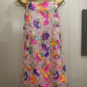 Floral Sequin Pink Dress - Multicolor